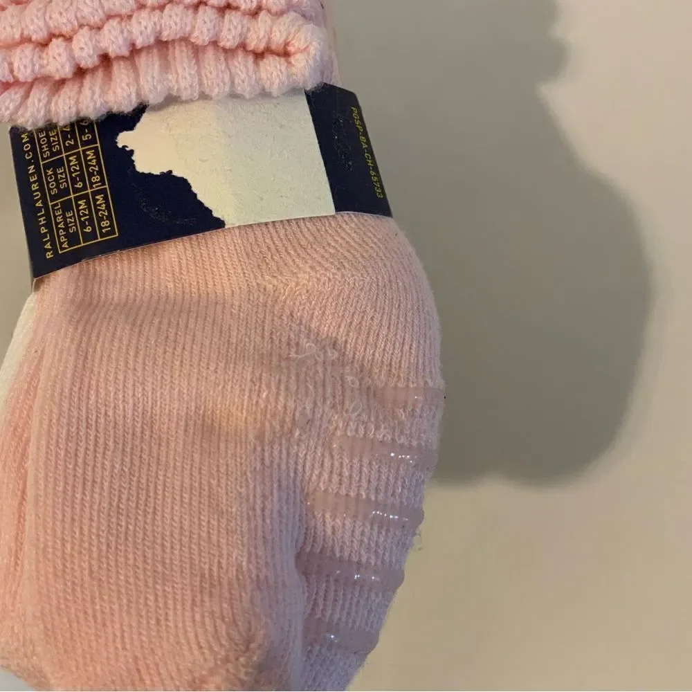 6 Polo Ralph Lauren Infant Girls Socks Multi Sz 6-12M -New